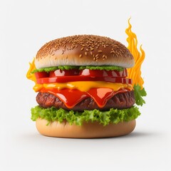 hamburger on a white background
