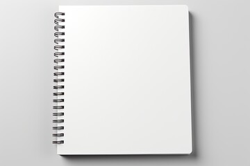 blank open notebook mockup on white background
