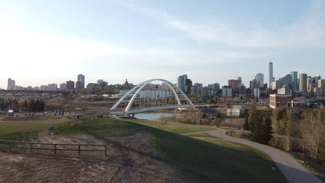 Bridge over a river in downtown Edmonton