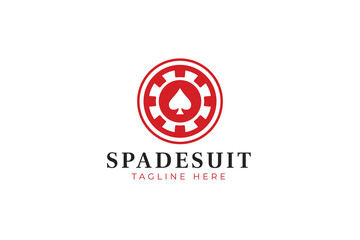 Playing Card Spade Suit Logo. Spade Suit Logo Concept Casino Brand Identity. Spade Suit for Casino Sign Symbol