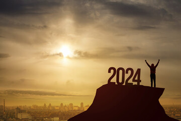 The concept of Victory in the new year 2024.