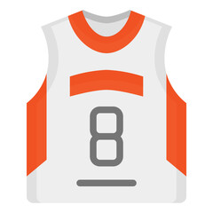  Jersey, Basketball, Shirt, Tshirt, Uniform, Sport, Fashion Icon, Flat style icon vector illustration, Suitable for website, mobile app, print, presentation, infographic and any other project.