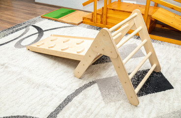 Wooden Climbing Toy with Ramp, Ladder and Slide