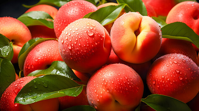 lots of fresh peaches (Generative AI)