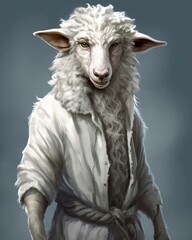 wolf in sheep clothes - ai generated.