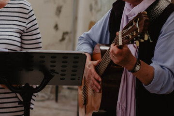 playing guitar