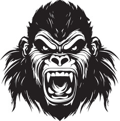 Scary Gorilla, Gorilla face, Vector illustration, SVG