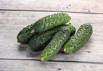 Fresh natural organic cucumbers heap