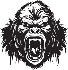 Scary Gorilla, Gorilla face, Vector illustration, SVG