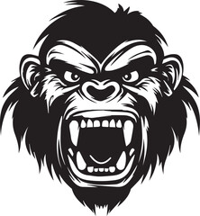 Scary Monkey, Monkey head, Vector illustration, SVG	