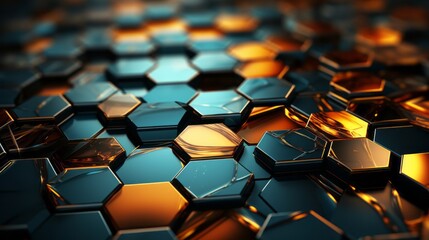 Obraz premium This minimalist yet vibrant close-up of interlocking hexagons captures the tranquil beauty of a cozy indoor space