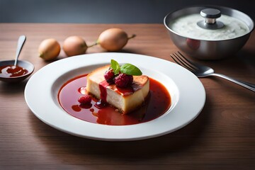 cheesecake with strawberries generated ai