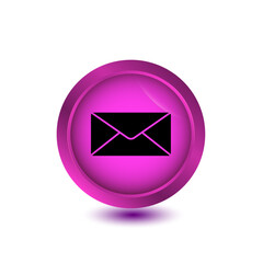 glossy button envelope icon