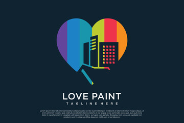 Paint logo design template with creative unique concept Premium Vector