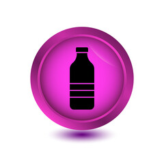 glossy button water bottle icon