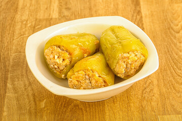 Bell Bulgarian pepper stuffed meat