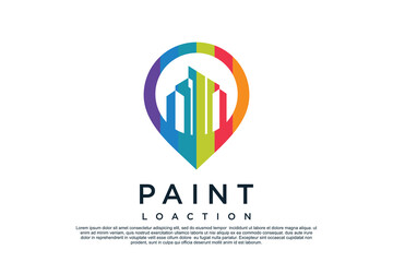 Paint logo design template with creative unique concept Premium Vector