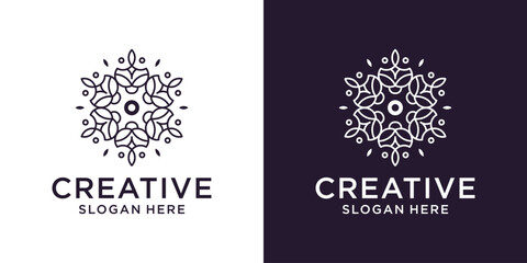 Floral ornament beauty logo design abstract
