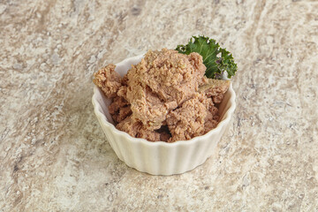 Liver pate in the bowl