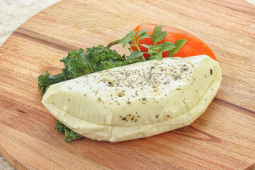 Raw haloumi cheese for grill