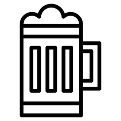 Beer mug with foam icon. Line, glyph and filled outline version, Glass of beer outline and filled vector sign