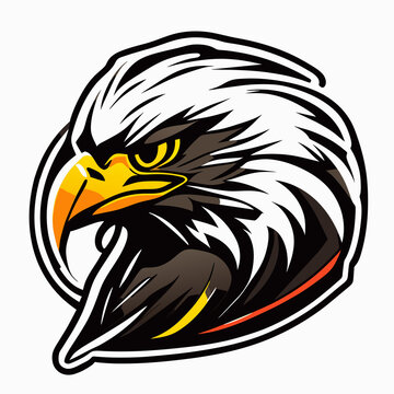Eagle head mascot for sport team logo, badge, t-shirt print.