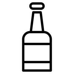 Plastic bottle vector illustration, line design icon