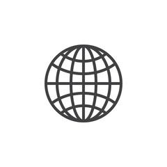 Globe grid line icon