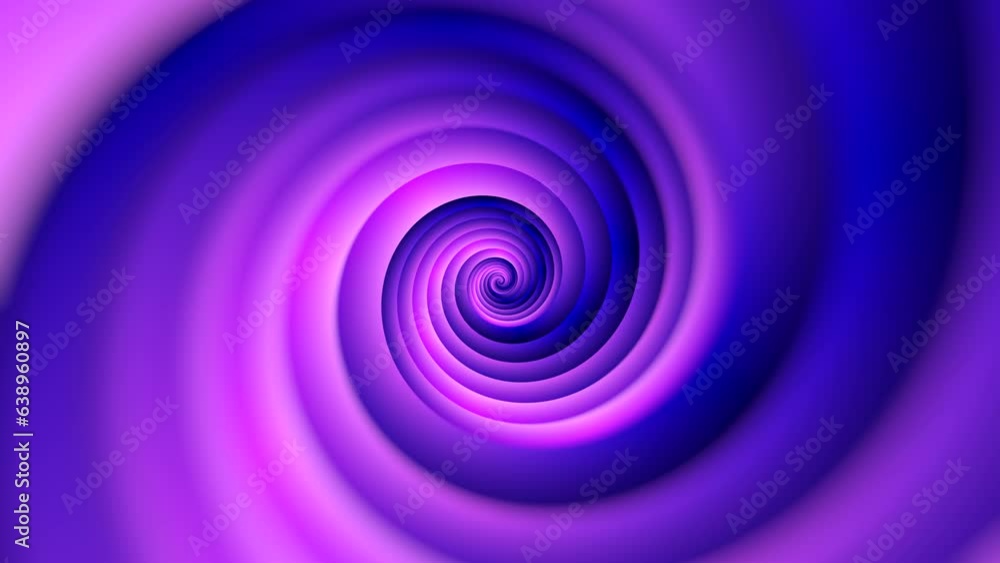 Poster minimal spiral in infinite rotation. abstract background in purple color. dizzy concentric pattern. 