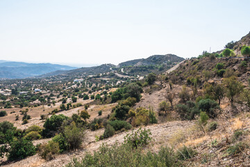 Fototapeta na wymiar Kato Lefkara village, Troodos mountains, Larnaca region, Northern Cyprus nature