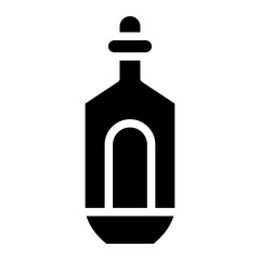 Beer Bottle Icon on Black and White Vector Backgrounds