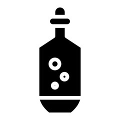 Beer Bottle Icon on Black and White Vector Backgrounds