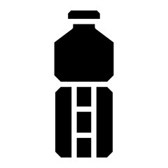 Plastic bottle black icon set. Vector flat style sign illustration