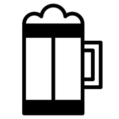 Beer mug with foam icon. Line, glyph and filled outline version, Glass of beer outline and filled vector sign
