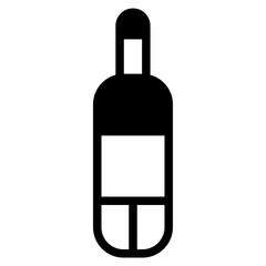 Beer Bottle Icon on Black and White Vector Backgrounds