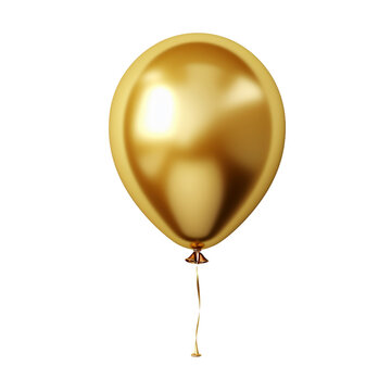 gold balloon isolated on white/ transparent background