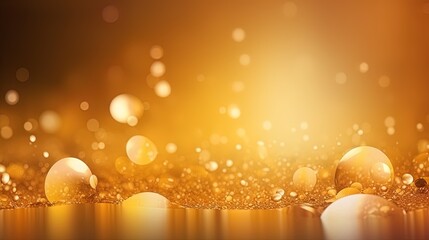 Gold glitters background. shimmering blur spot lights Bokeh Shiny gold light background texture.