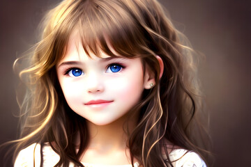 Naklejka premium beautiful girl. Generative AI