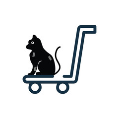 Animal cat shop or trolley icon