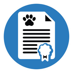 Animal certificate or passport icon