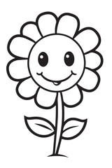 flower coloring page book outline
