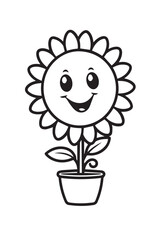 flower coloring page book outline
