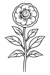 flower coloring page book outline
