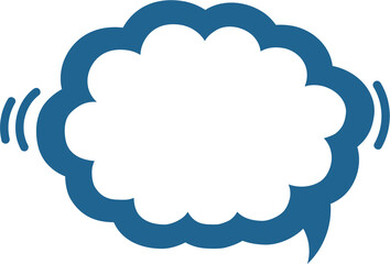 Colorful pastel blue color speech bubble balloon icon sticker memo keyword planner text box banner, flat png transparent element design