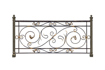 Forged fence with cast ornament