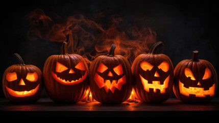 Scarry halloween Pumpkin on a spooky background