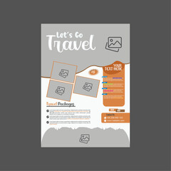 Fototapeta premium Travel flyer design vector, tour template