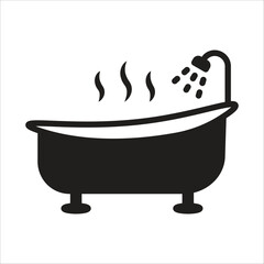 bathtub icon simple design art eps 10