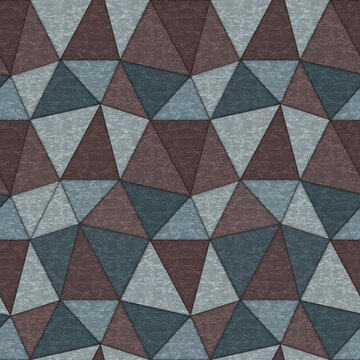 abstract seamless pattern with triangles in gray with brown