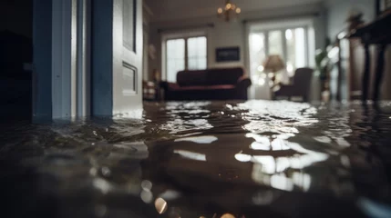 Foto op Aluminium Flooded floor at home. Generative AI © ColdFire